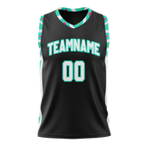 Custom Team Design Black & Teal Colors Design Sports Basketball Jersey BS00SAS080117