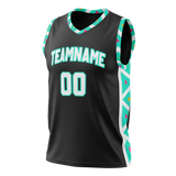 Custom Team Design Black & Teal Colors Design Sports Basketball Jersey BS00SAS080117