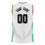 Custom Team Design White & Teal Colors Design Sports Basketball Jersey BS00SAS090217