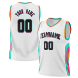 Custom Team Design White & Teal Colors Design Sports Basketball Jersey BS00SAS090217