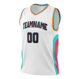 Custom Team Design White & Teal Colors Design Sports Basketball Jersey BS00SAS090217