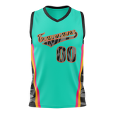 Custom Team Design Teal & Black Colors Design Sports Basketball Jersey BS00SAS101701