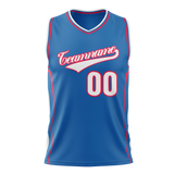 Custom Team Design Blue & White Colors Design Sports Basketball Jersey BS00SK012002