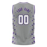 Custom Team Design Gray & Purple Colors Design Sports Basketball Jersey BS00SK030323