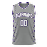 Custom Team Design Gray & Purple Colors Design Sports Basketball Jersey BS00SK030323