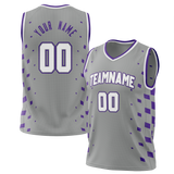 Custom Team Design Gray & Purple Colors Design Sports Basketball Jersey