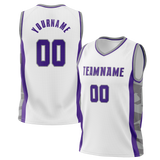 Custom Team Design White & Gray Colors Design Sports Basketball Jersey