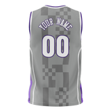 Custom Team Design Gray & Purple Colors Design Sports Basketball Jersey BS00SK060323