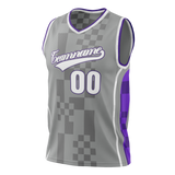 Custom Team Design Gray & Purple Colors Design Sports Basketball Jersey BS00SK060323