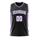 Custom Team Design Black & Purple Colors Design Sports Basketball Jersey BS00SK070123