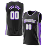 Custom Team Design Black & Purple Colors Design Sports Basketball Jersey BS00SK070123