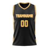 Custom Team Design Black & Cream Colors Design Sports Basketball Jersey BS00TR040105