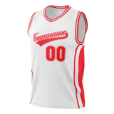 Custom Team Design White & Red Colors Design Sports Basketball Jersey BS00TR060209