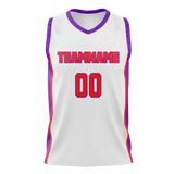 Custom Team Design White & Purple Colors Design Sports Basketball Jersey BS00TR090223