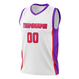 Custom Team Design White & Purple Colors Design Sports Basketball Jersey BS00TR090223