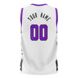 Custom Team Design White & Purple Colors Design Sports Basketball Jersey BS00TR100223