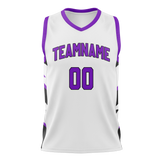 Custom Team Design White & Purple Colors Design Sports Basketball Jersey BS00TR100223