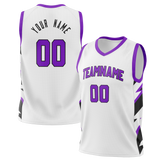 Custom Team Design White & Purple Colors Design Sports Basketball Jersey BS00TR100223