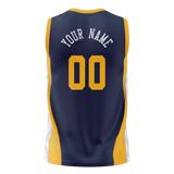 Custom Team Design Navy Blue & Gold Colors Design Sports Basketball Jersey BS00UJ041813