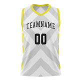 Custom Team Design White & Yellow Colors Design Sports Basketball Jersey BS00UJ050212