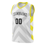 Custom Team Design White & Yellow Colors Design Sports Basketball Jersey BS00UJ050212