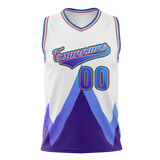 Custom Team Design White & Purple Colors Design Sports Basketball Jersey BS00UJ060223