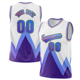 Custom Team Design White & Purple Colors Design Sports Basketball Jersey