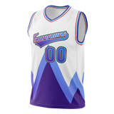 Custom Team Design White & Purple Colors Design Sports Basketball Jersey BS00UJ060223