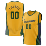 Custom Team Design Gold & Green Colors Design Sports Basketball Jersey BS00UJ091314