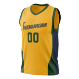 Custom Team Design Gold & Green Colors Design Sports Basketball Jersey BS00UJ091314