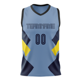 Custom Team Design Light Blue & Navy Blue Colors Design Sports Basketball Jersey BS00VG012118