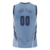 Custom Team Design Light Blue & Navy Blue Colors Design Sports Basketball Jersey BS00VG022118