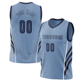 Custom Team Design Light Blue & Navy Blue Colors Design Sports Basketball Jersey BS00VG022118