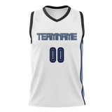 Custom Team Design White & Light Blue Colors Design Sports Basketball Jersey BS00VG030221