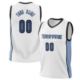 Custom Team Design White & Light Blue Colors Design Sports Basketball Jersey