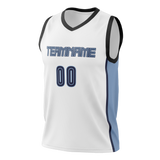 Custom Team Design White & Light Blue Colors Design Sports Basketball Jersey BS00VG030221