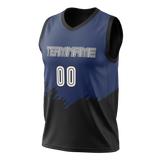 Custom Team Design Black & Royal Blue Colors Design Sports Basketball Jersey BS00VG040119