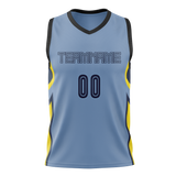 Custom Team Design Light Blue & Yellow Colors Design Sports Basketball Jersey BS00VG072112