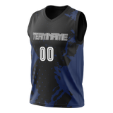 Custom Team Design Black & Royal Blue Colors Design Sports Basketball Jersey BS00VG090119