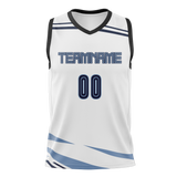 Custom Team Design White & Light Blue Colors Design Sports Basketball Jersey BS00VG100221