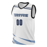 Custom Team Design White & Light Blue Colors Design Sports Basketball Jersey BS00VG100221