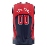 Custom Team Design Red & Navy Blue Colors Design Sports Basketball Jersey BS00WW010918