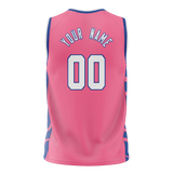 Custom Team Design Pink & Royal Blue Colors Design Sports Basketball Jersey BS00WW022519