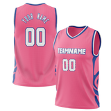 Custom Team Design Pink & Royal Blue Colors Design Sports Basketball Jersey