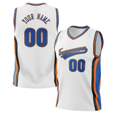 Custom Team Design White & Blue Colors Design Sports Basketball Jersey