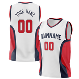 Custom Team Design White & Red Colors Design Sports Basketball Jersey