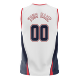 Custom Team Design White & Navy Blue Colors Design Sports Basketball Jersey BS00WW090218