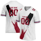 Custom Team Design White & Red Colors Design Sports Football Jersey