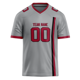 Custom Team Design Silver & Red Colors Design Sports Football Jersey FT00AC050409