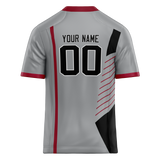 Custom Team Design Gray & Black Colors Design Sports Football Jersey FT00AC080301